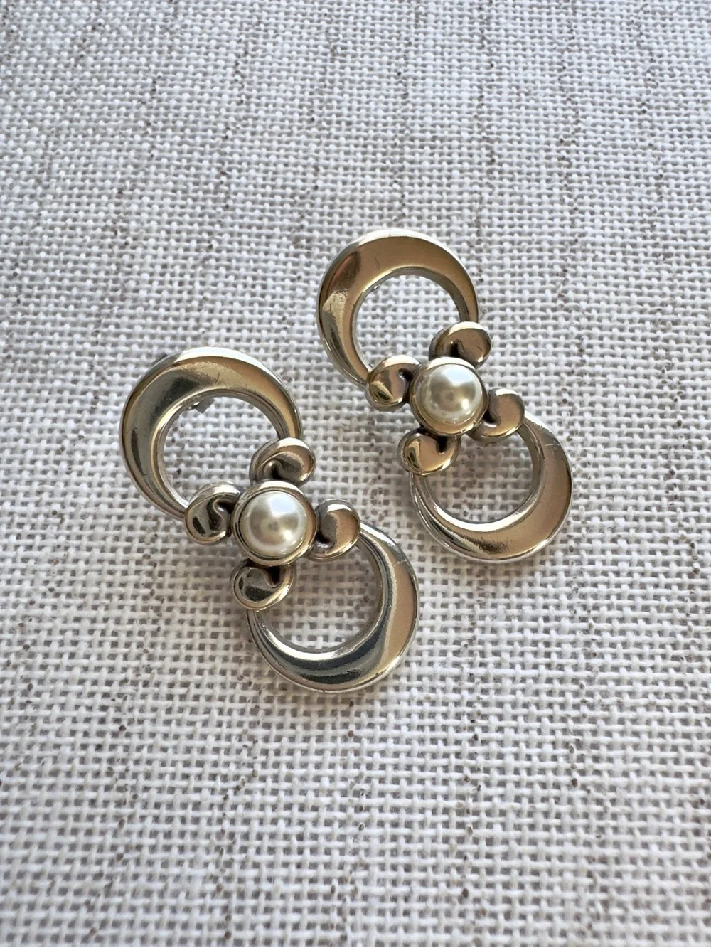 Brighton Taos Pearl Cross Post Drop Earrings